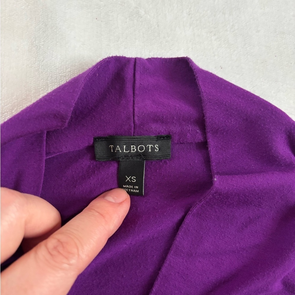 Talbots Purple V-Neck Long Sleeve Top Rayon Spandex Stretch Size XS - Picture 7 of 8